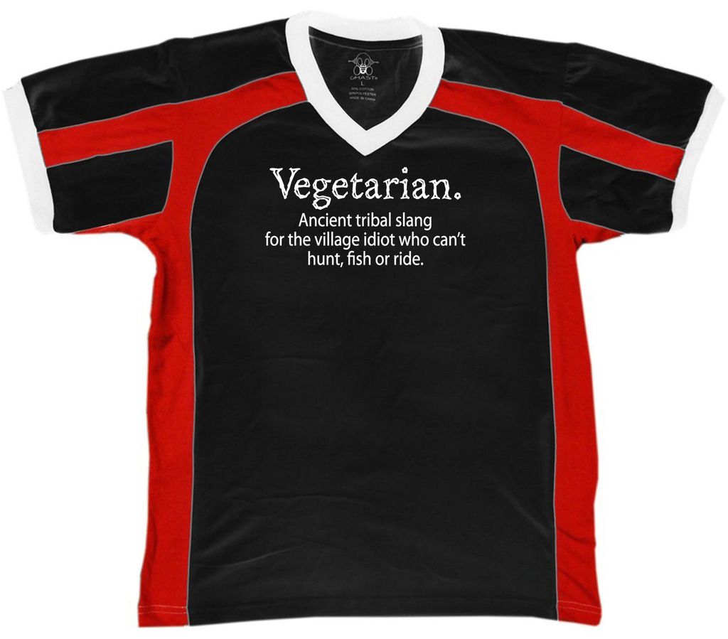 Vegetarian Ancient Tribal Slang For The Village Idiot Retro Sport T Shirt Ebay